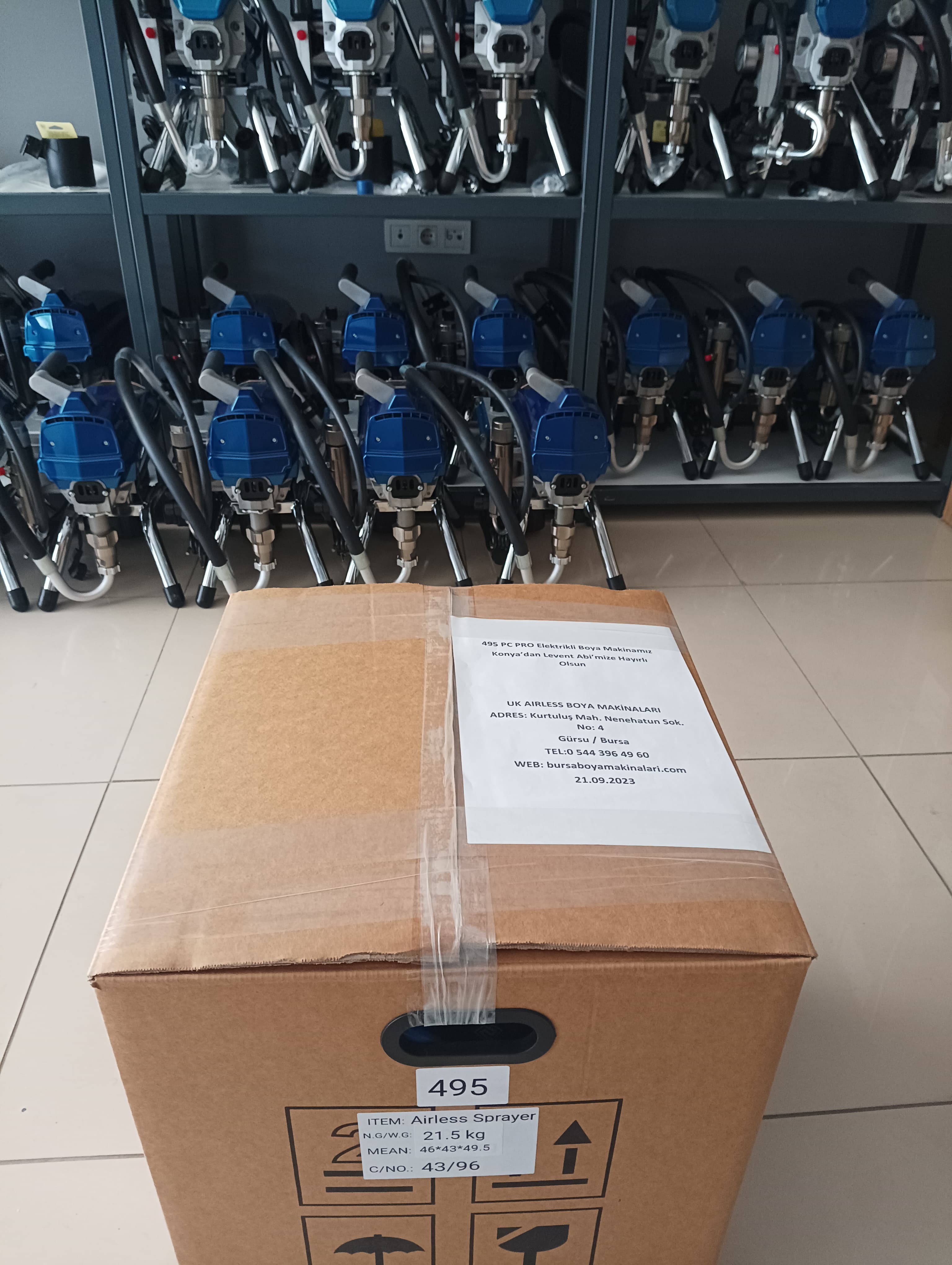 495 PC PRO Elektrikli Boya Makinamız Konya'dan Levent Abi'mize Hayırlı Olsun,www.bursaboyamakinalari.com