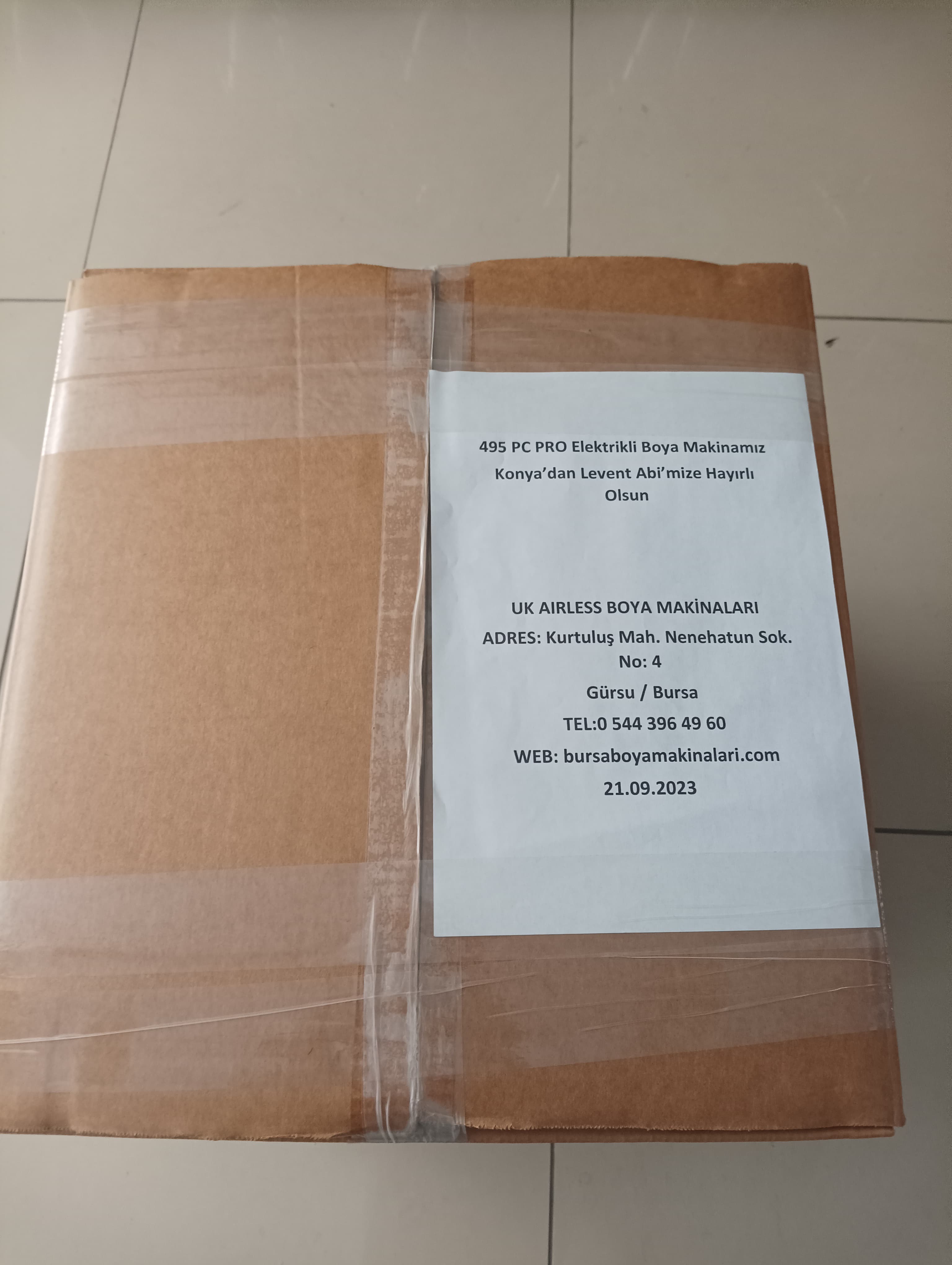 495 PC PRO Elektrikli Boya Makinamız Konya'dan Levent Abi'mize Hayırlı Olsun,www.bursaboyamakinalari.com